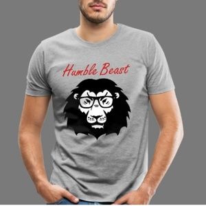 "HUMBLE BEAST"- GRAPHIC-GREY COLOR- T SHIRT-SIZE L